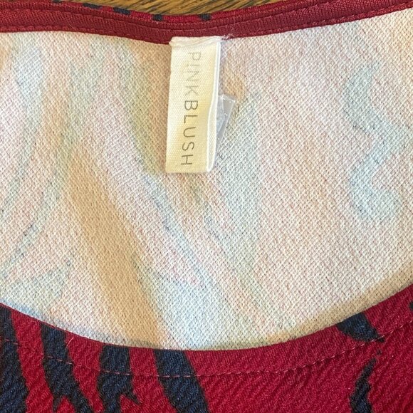 PinkBlush Fitted Maternity Short Sleeve Dress S Burgundy #287K - Picture 7 of 8